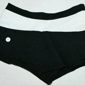 Pizzazz White Black Cheer Athletic Shorts Elastic